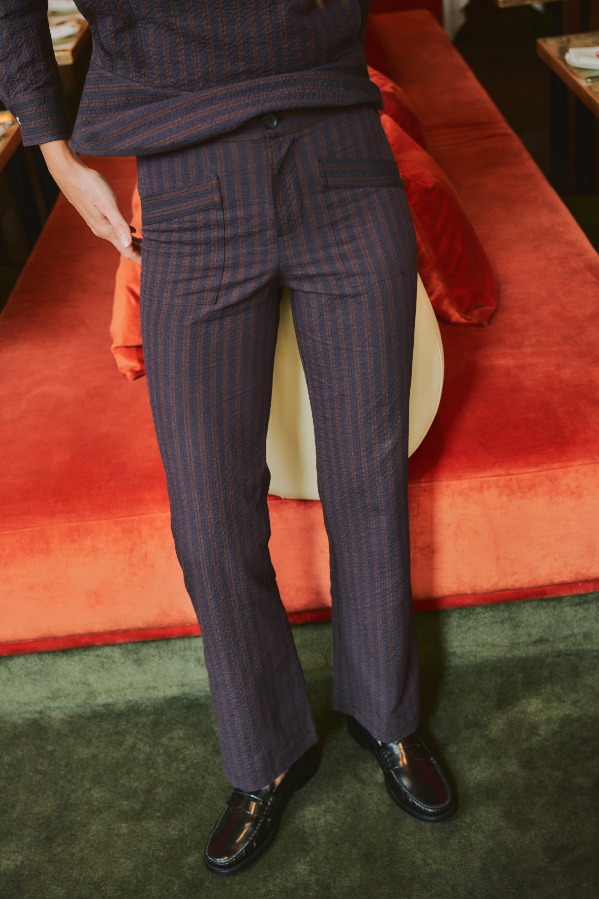 Pantalón Ana Rayas Morado