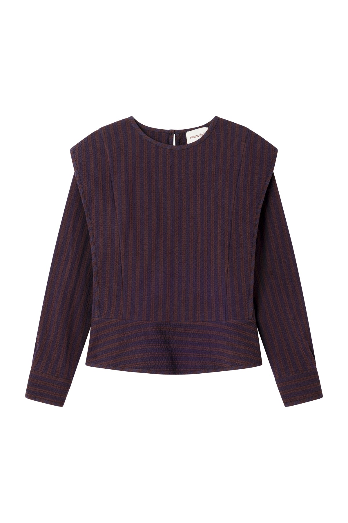 Top Blanca Rayas Morado