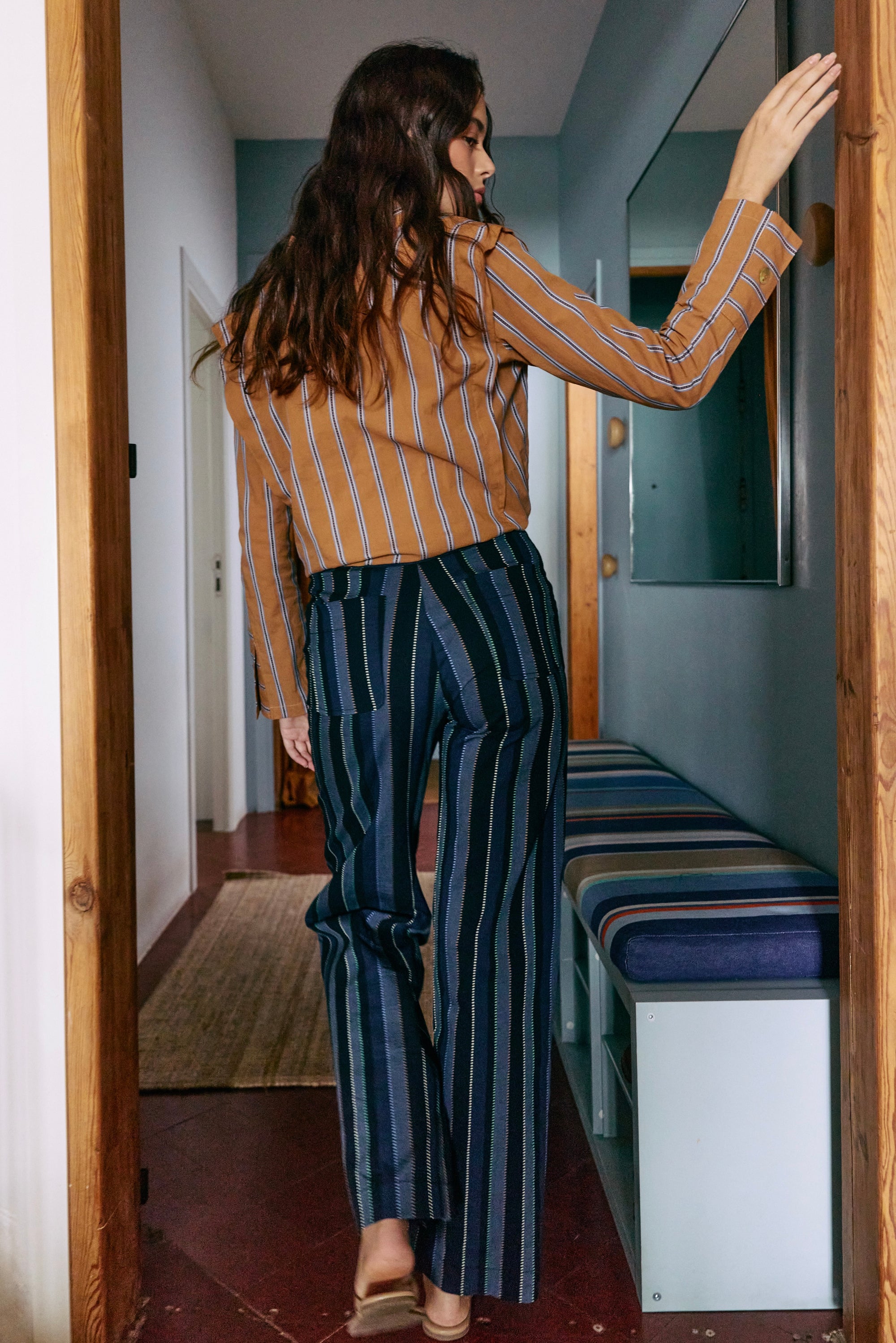 Greta Striped Blue Trousers 
