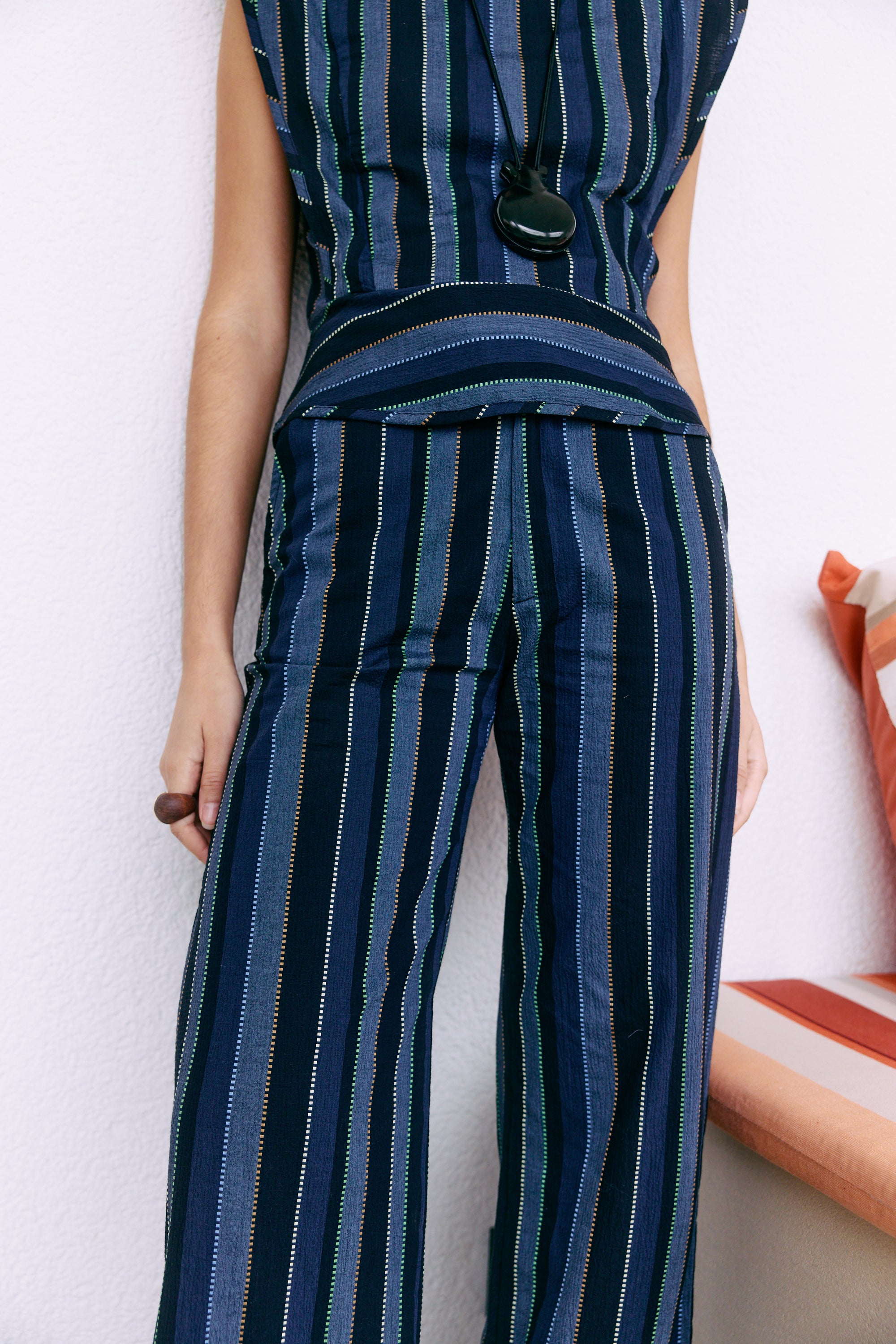 Greta Striped Blue Trousers 