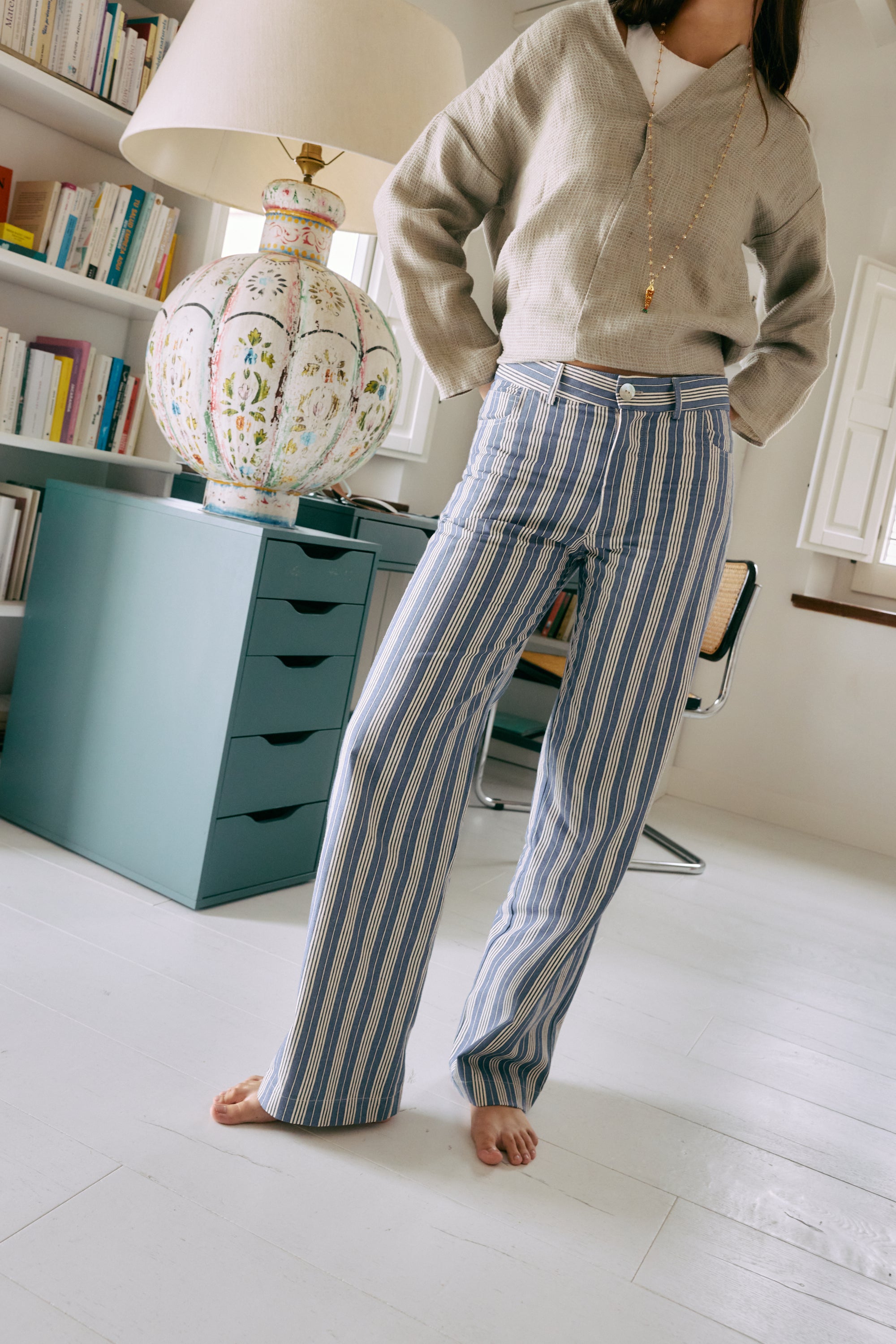 Pantalón Zoe Rayas Azul