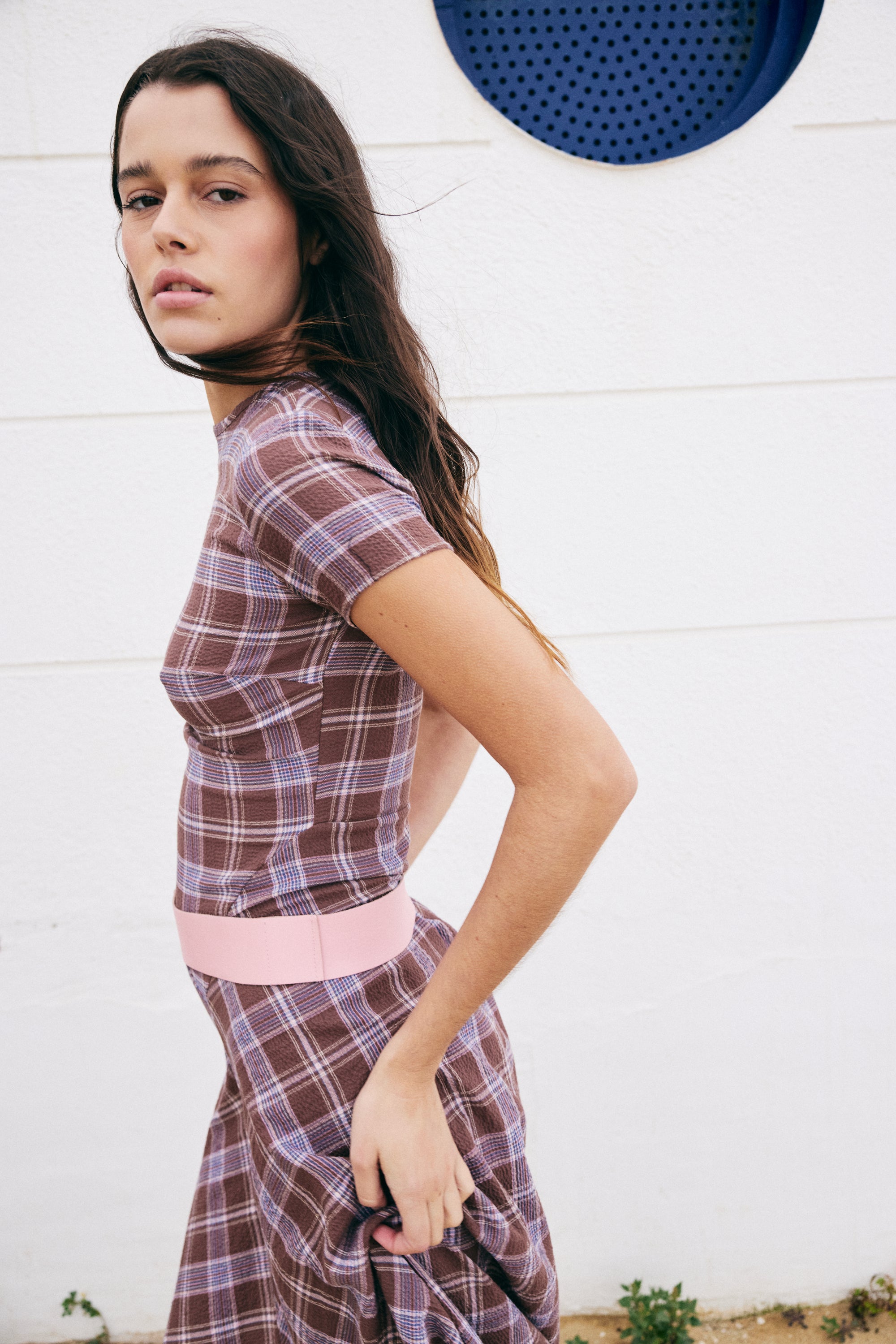 Vestido Aitana Cuadros Marrones