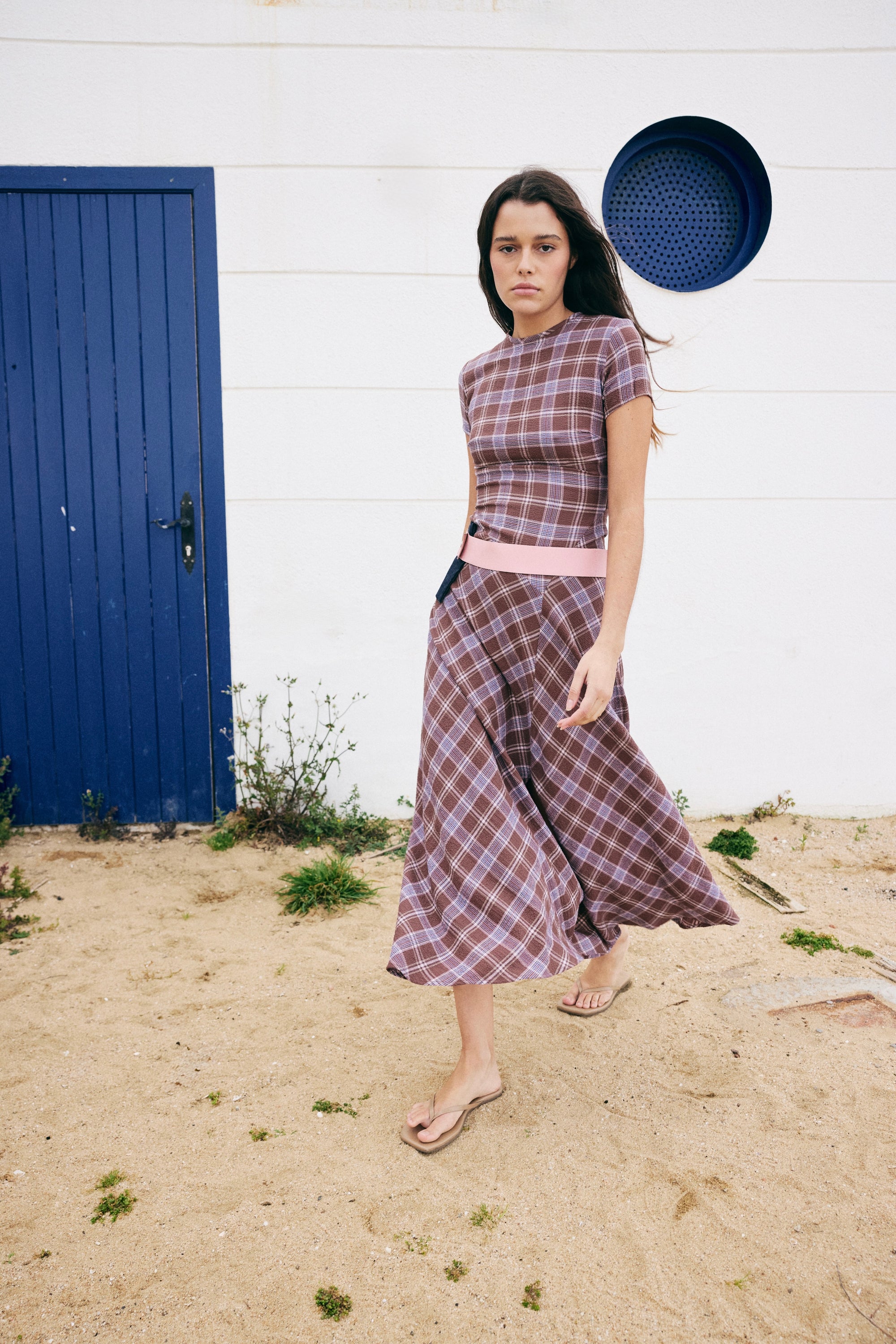 Vestido Aitana Cuadros Marrones