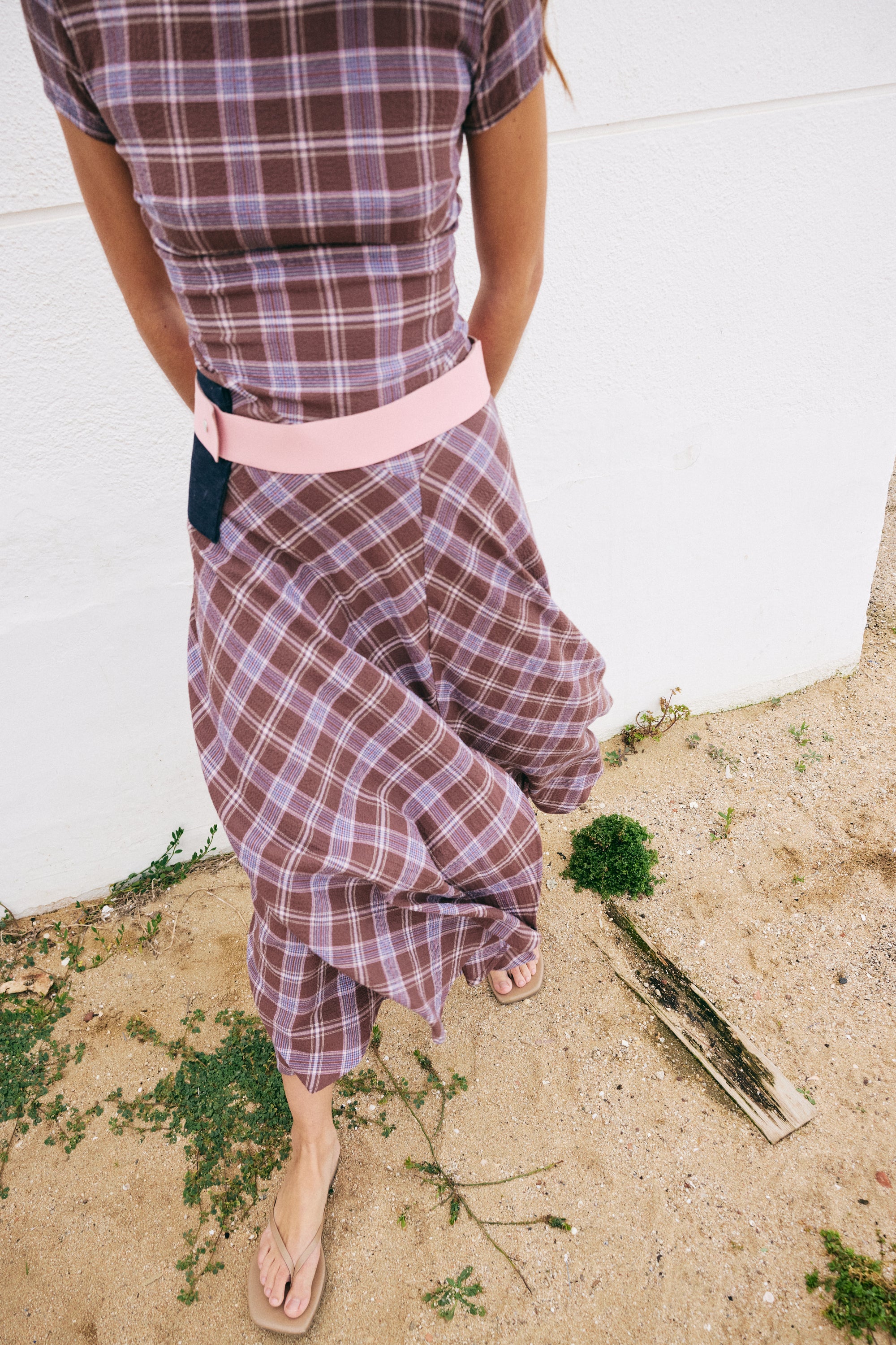 Vestido Aitana Cuadros Marrones