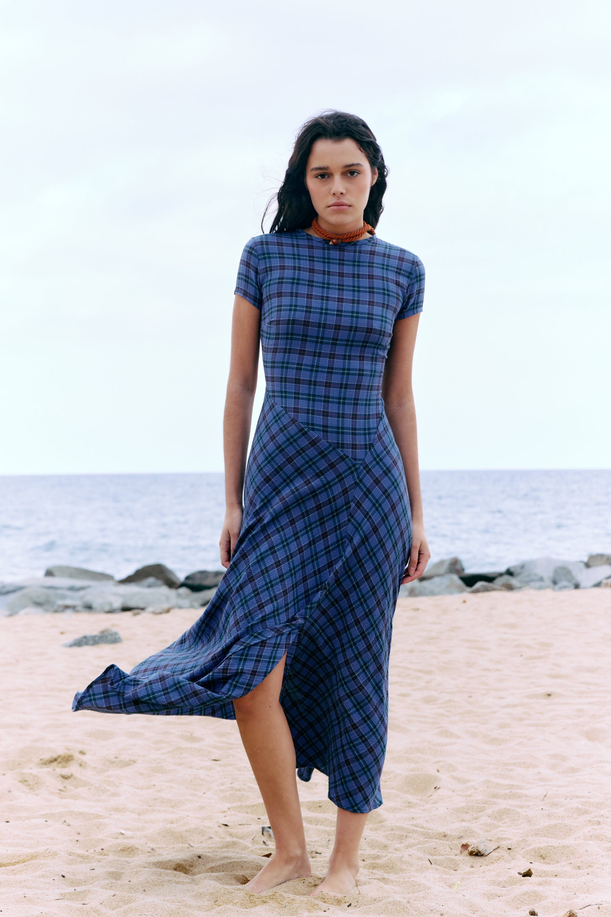 Aitana Blue Plaid Dress
