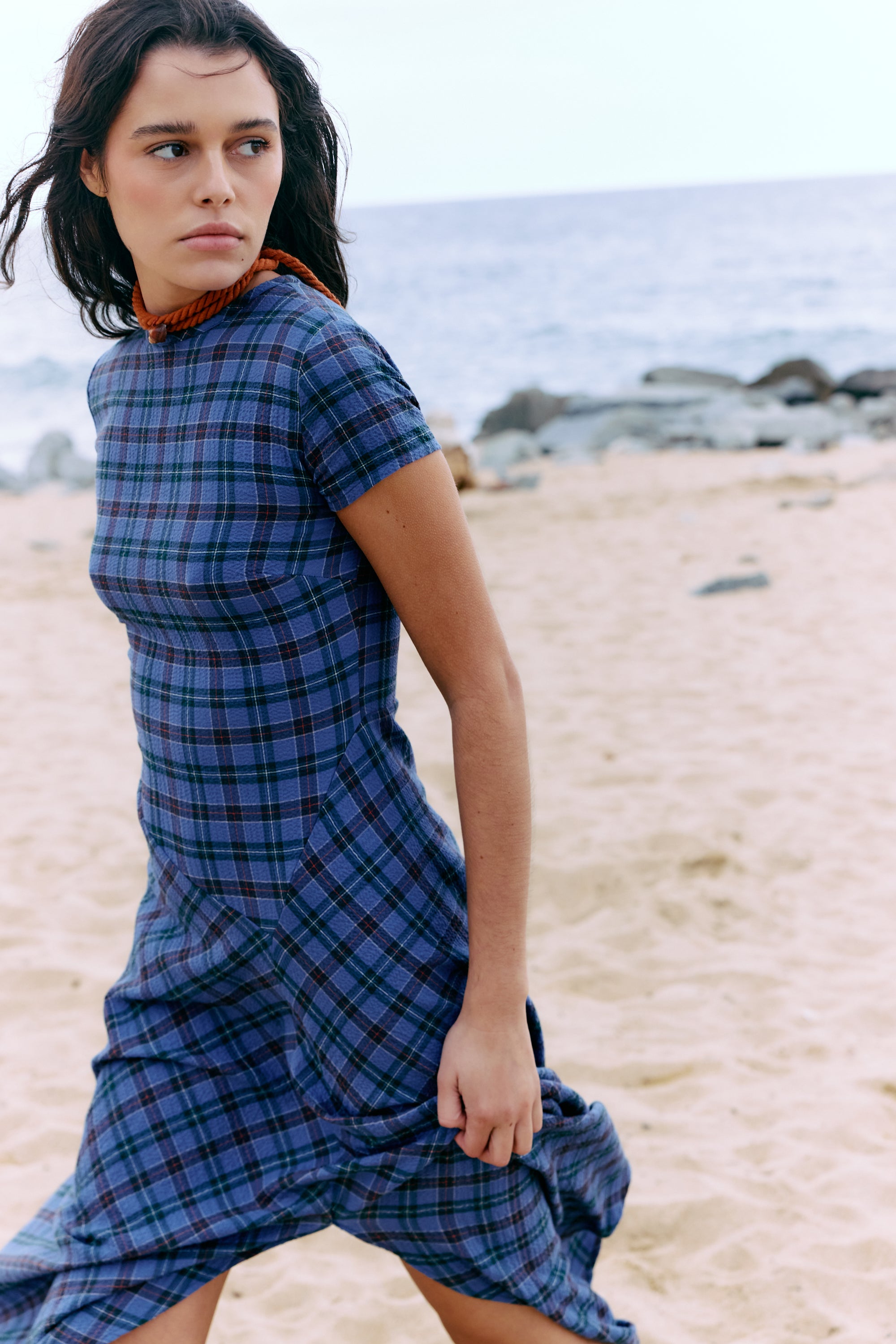 Aitana Blue Plaid Dress