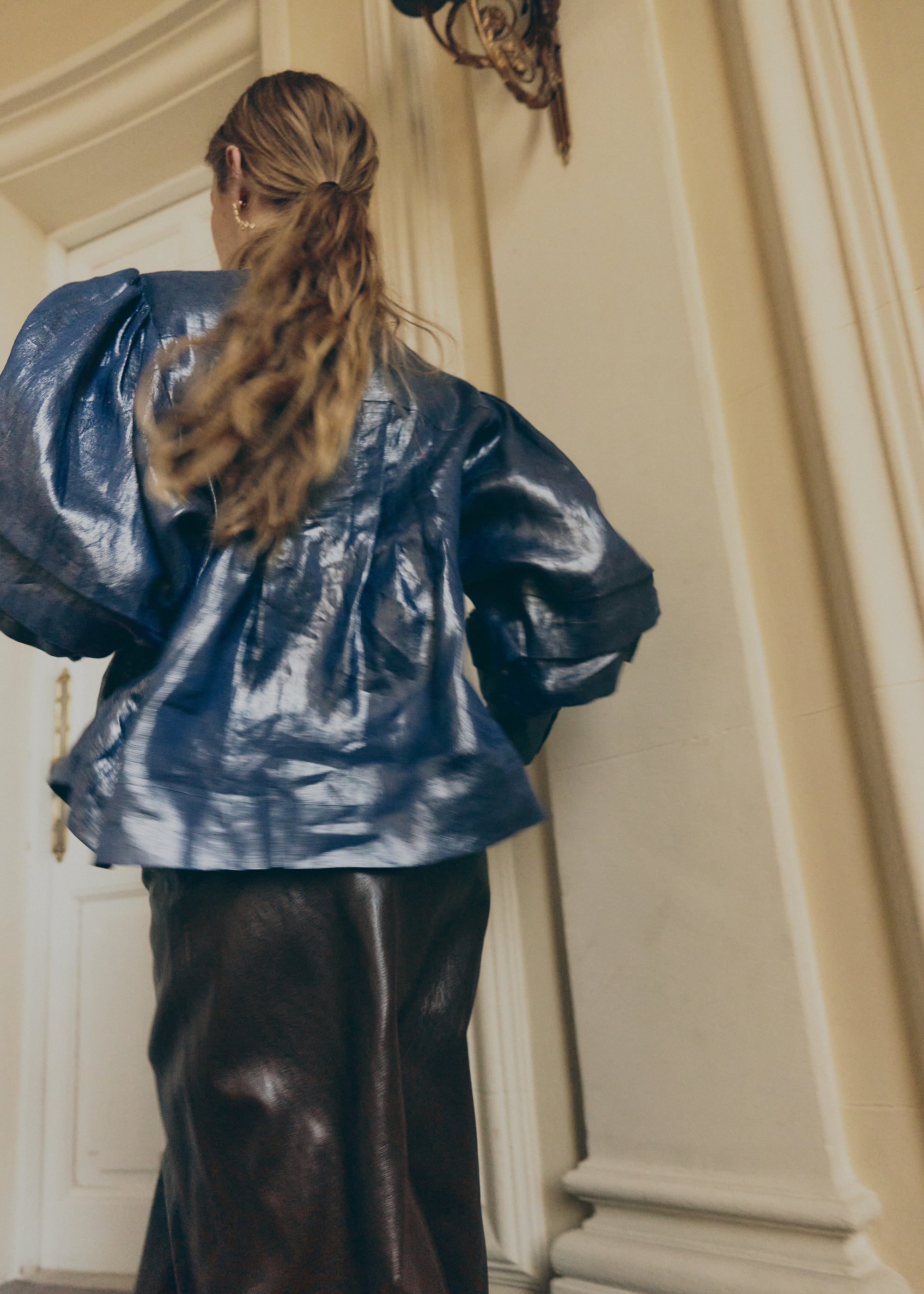 Blusa Aura Lino Laminada