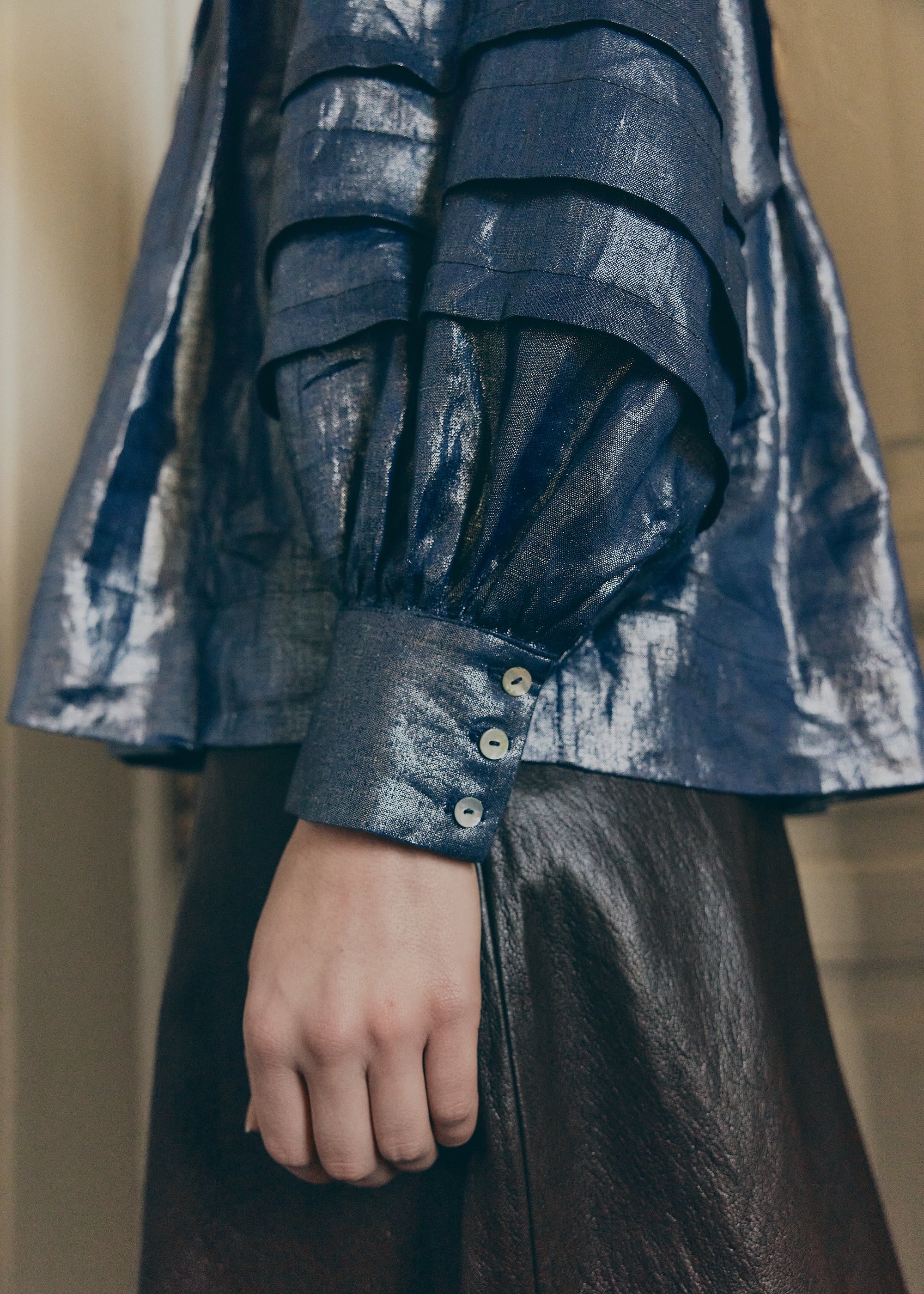 Blusa Aura Lino Laminada