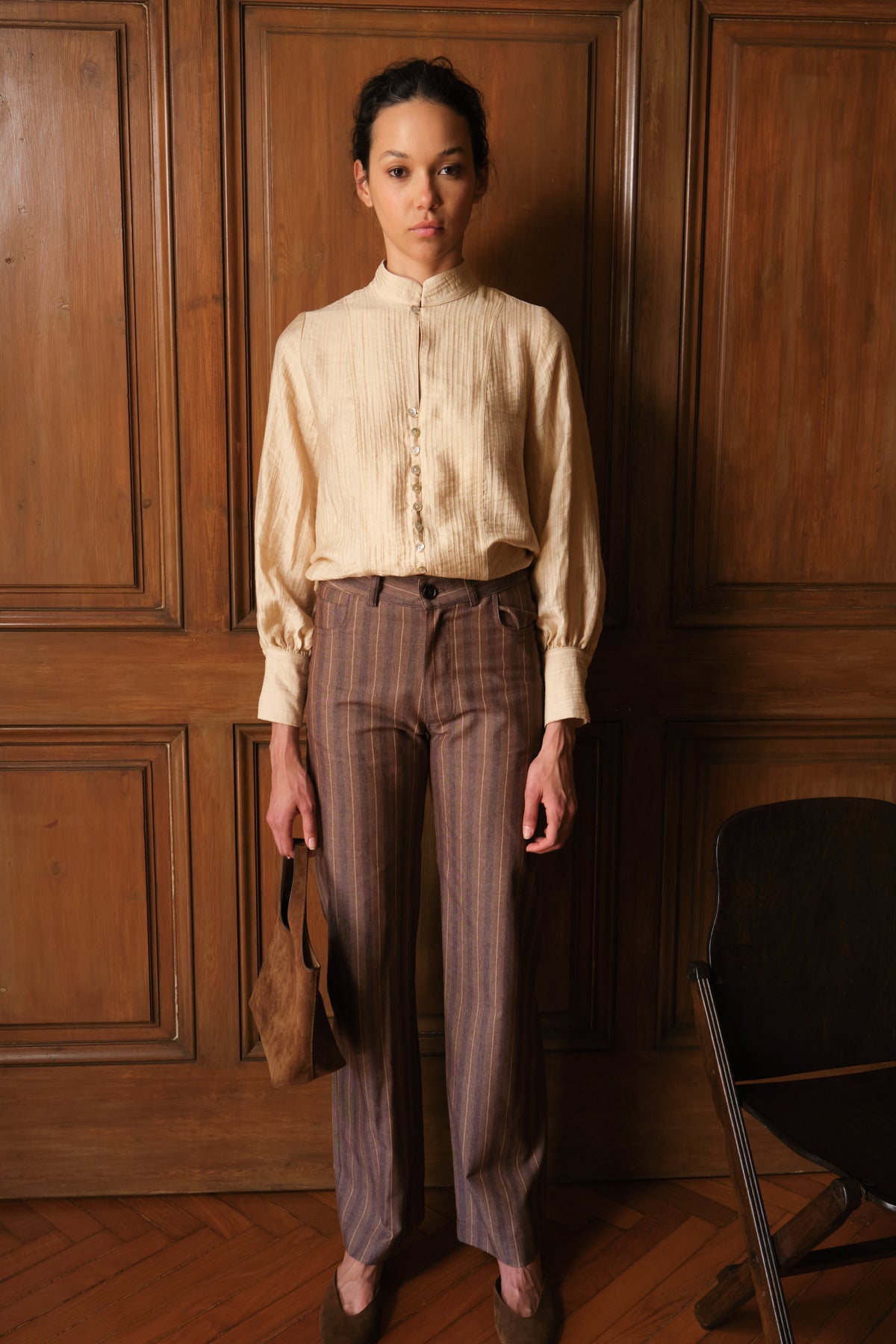 Pantalón Zoe Rayas Marrón