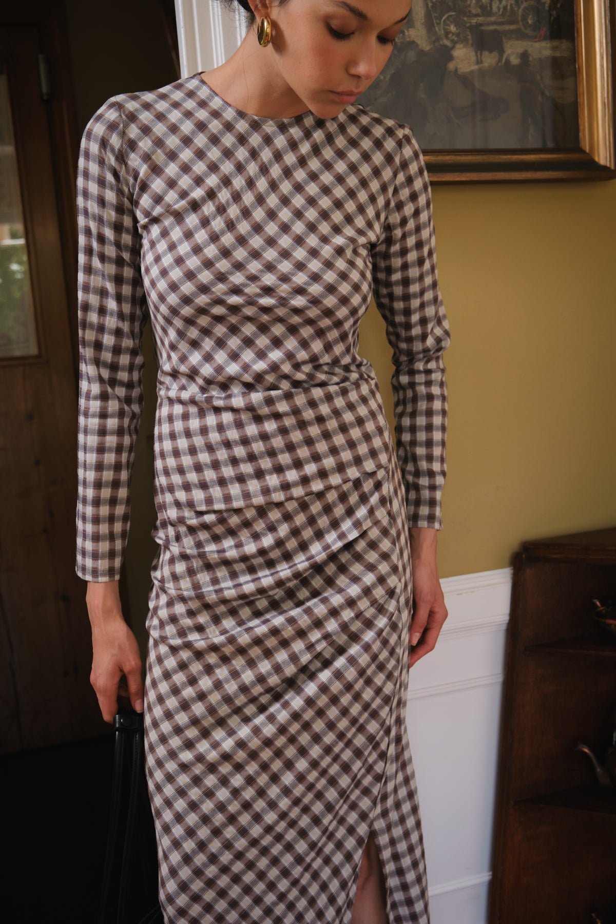 Vestido Fede Cuadros Gris