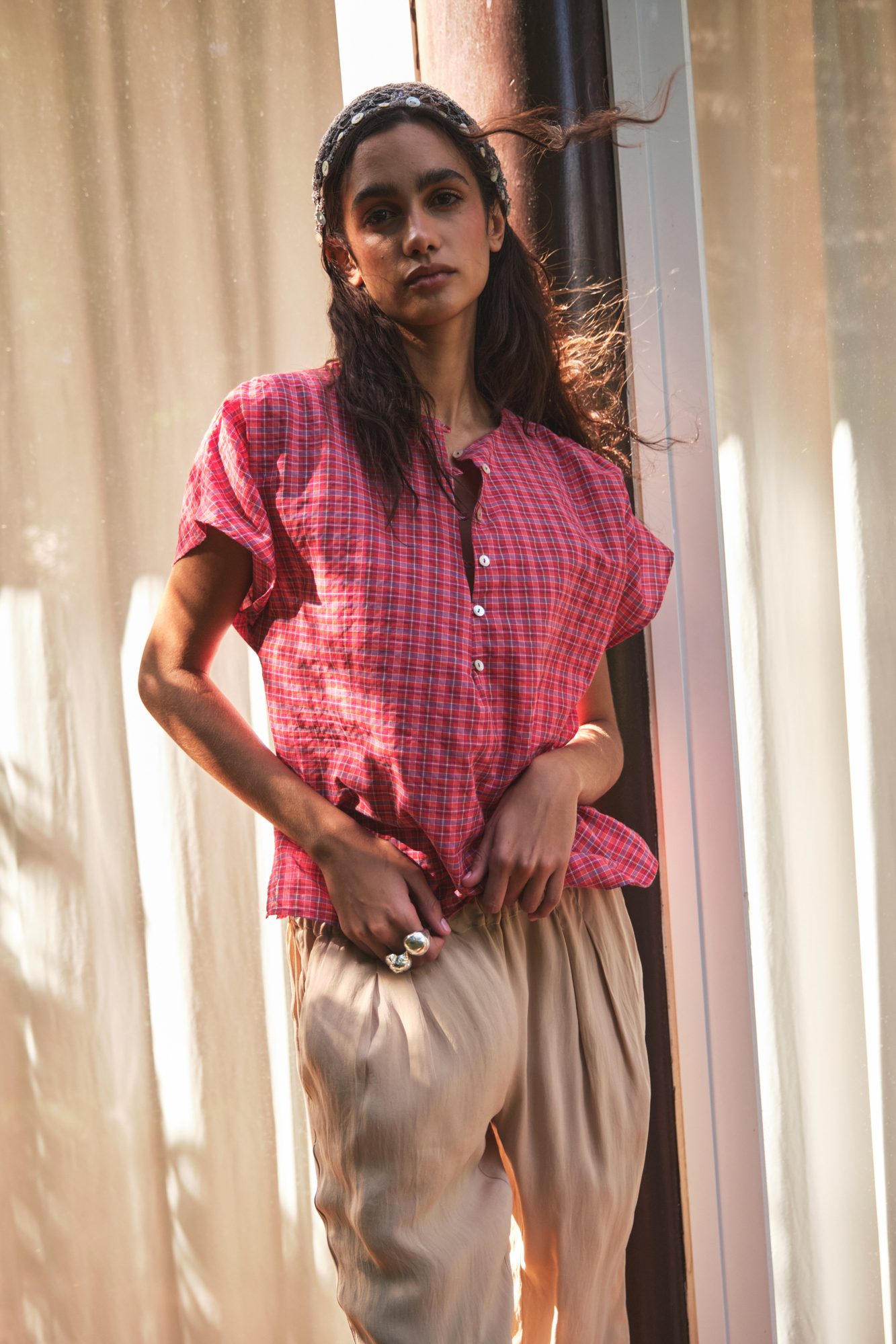 Pia Plaid Blouse
