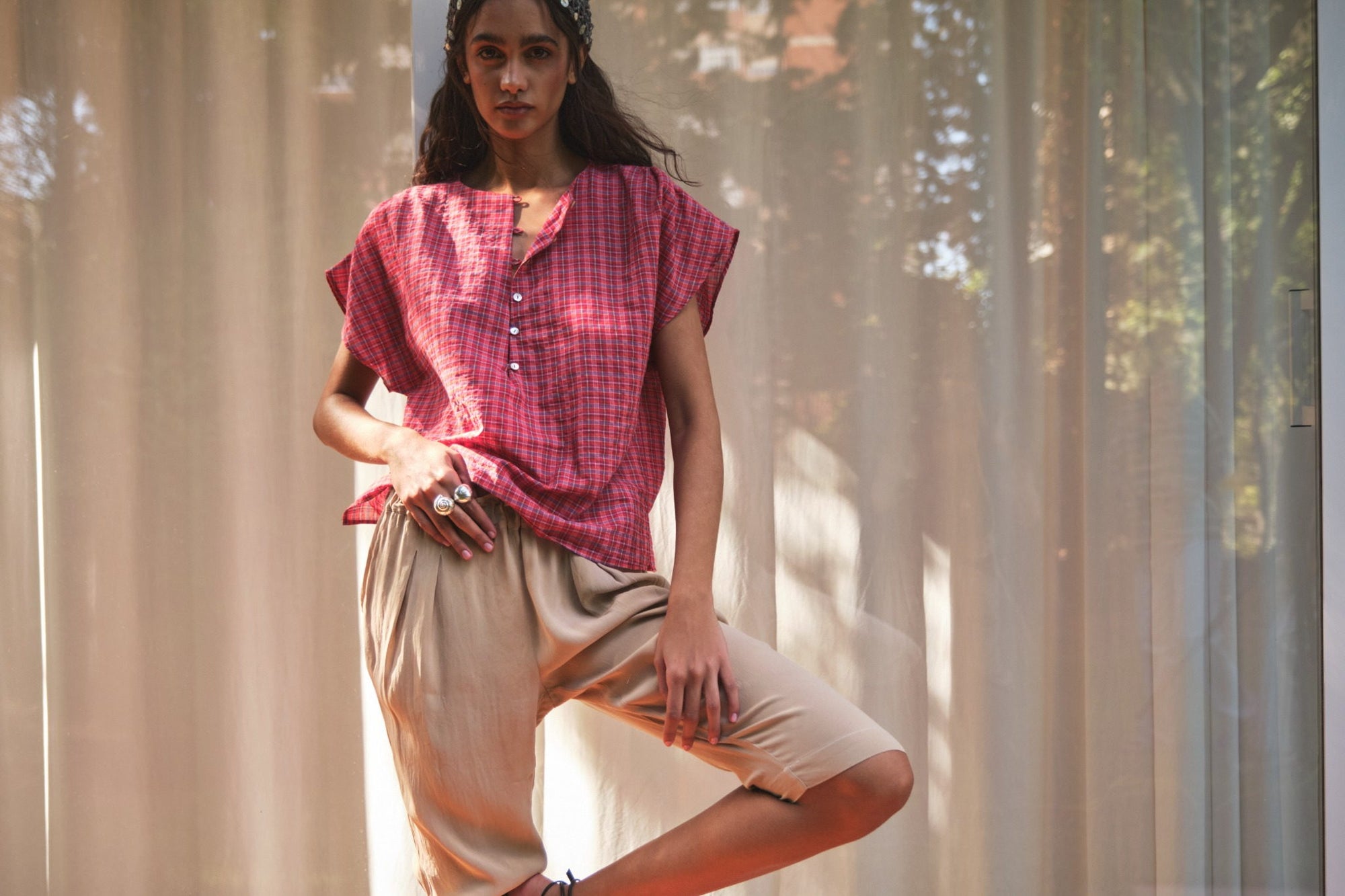 Pia Plaid Blouse