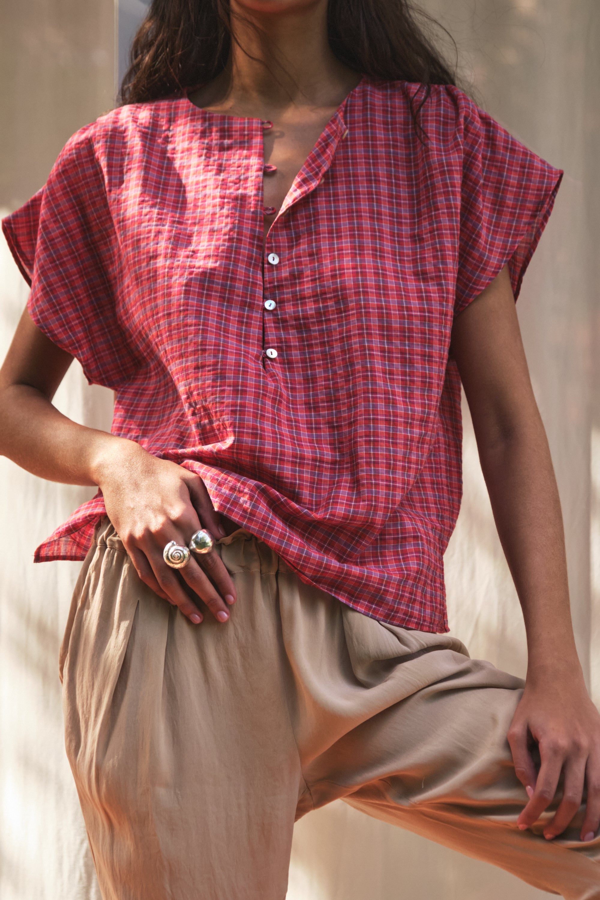 Pia Plaid Blouse